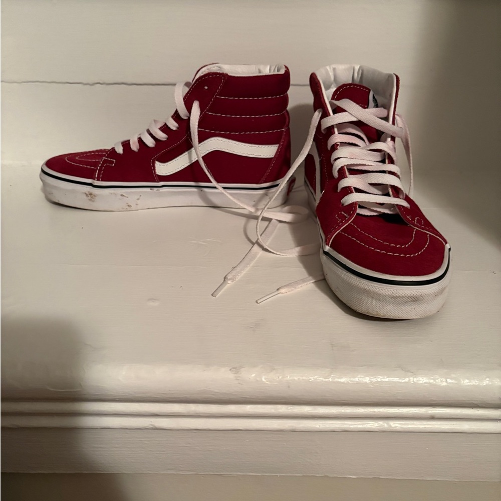 Red High-Top Vans - Picture 3 of 5